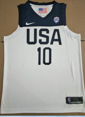 Maillot 10 Tatum 2019 USA FIBA Basketball world cup Blanc Homme