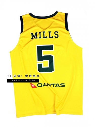 Patty Mills 5 Team Australia Basketball Maillot Jaune