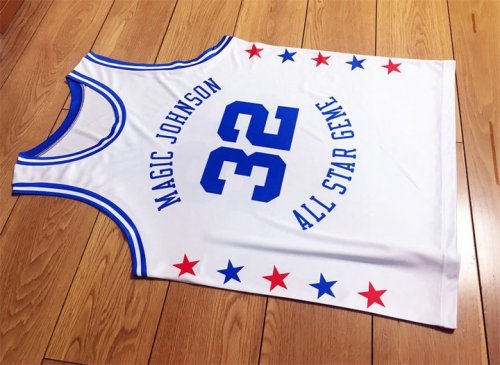 Magic Johnson 32 All Star Game Blanc Basketball Maillot 1986 Midsummer Night's Magic Charity Event