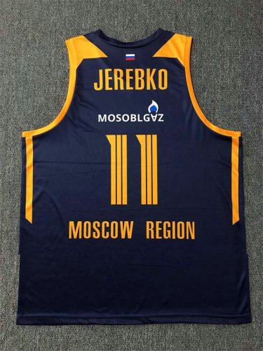 11 Jerebko Moscow Region Khimki Dark Bleu Basketball Maillot