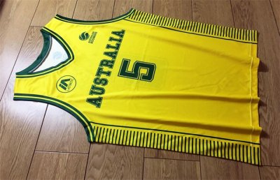 Australian Boomers 5 Patty Mills 2024 Basketball Maillot Jaune