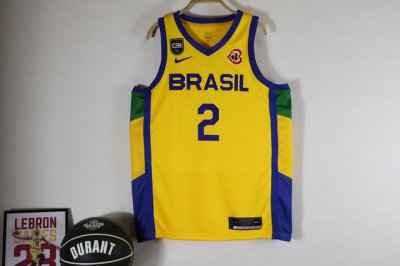 Maillot 2 Yago Brazil 2023 FIBA Jaune Homme