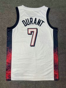 7 Durant 2024 USA Team Maillot Blanc ave stripe