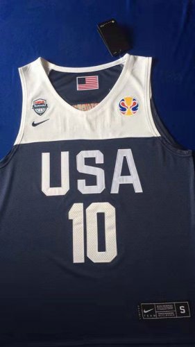 Maillot 10 Bryant 2019 fiba Bleu Brodé