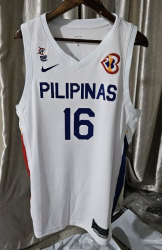 Maillot 16 Alcantara Philippines 2023 FIBA Blanc Homme