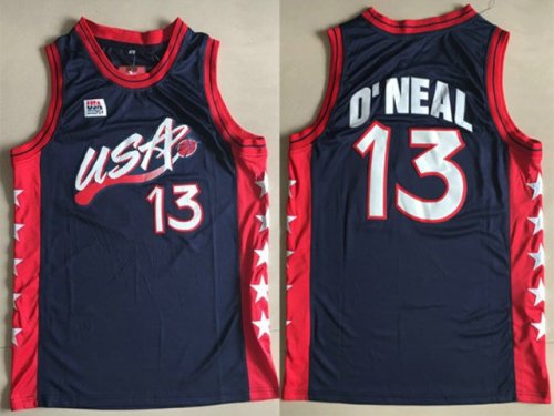 Maillot 1996 O'neal 13 Atlanta Olympic Bleu Homme