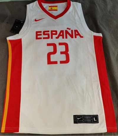 Maillot 23 LLULL Spain FIBA Basketball world cup Blanc Homme