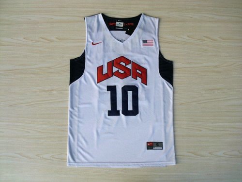 Maillot Nike 10 Kobe Bryant 2012 Team USA Olympics Blanc Homme