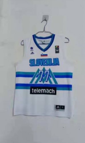 Luka Doncic 77 Slovenia 2019 FIBA Basketball World Cup Maillot Blanc