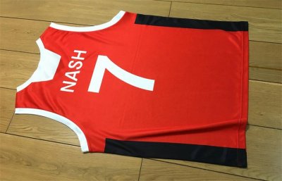 Steve Nash 7 Team Canada Basketball Maillots Blanc Rouge