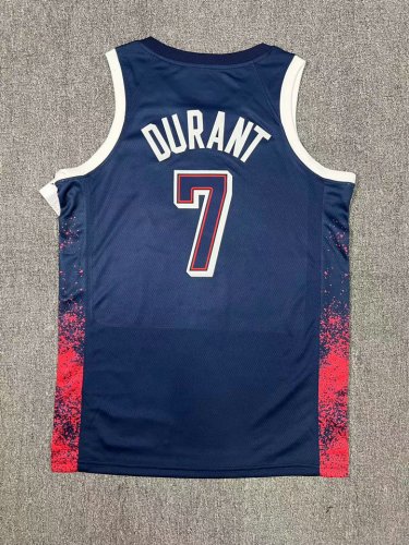 Nike Kevin Durant 7 Marine Homme USA Basketball 2024 Swingman Player Maillot