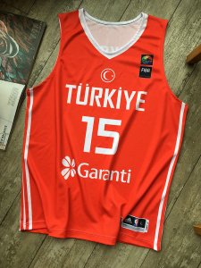 Hedo Turkoglu 15 Turkey Team Basketball Maillot