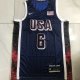 6 James USA 2024 Olympics Embroidery Maillot Bleu