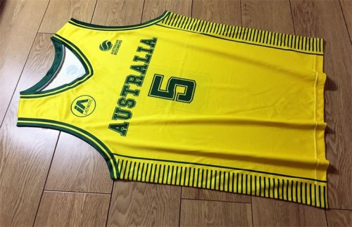 Australian Boomers 5 Patty Mills 2024 Basketball Maillot Jaune