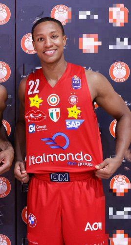 22 Devon Hall Olimpia Milano 23-24 Basketball Maillot Rouge